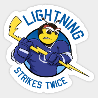 Lightning Strikes Twice Hockey Champions -ThunderBug Sticker